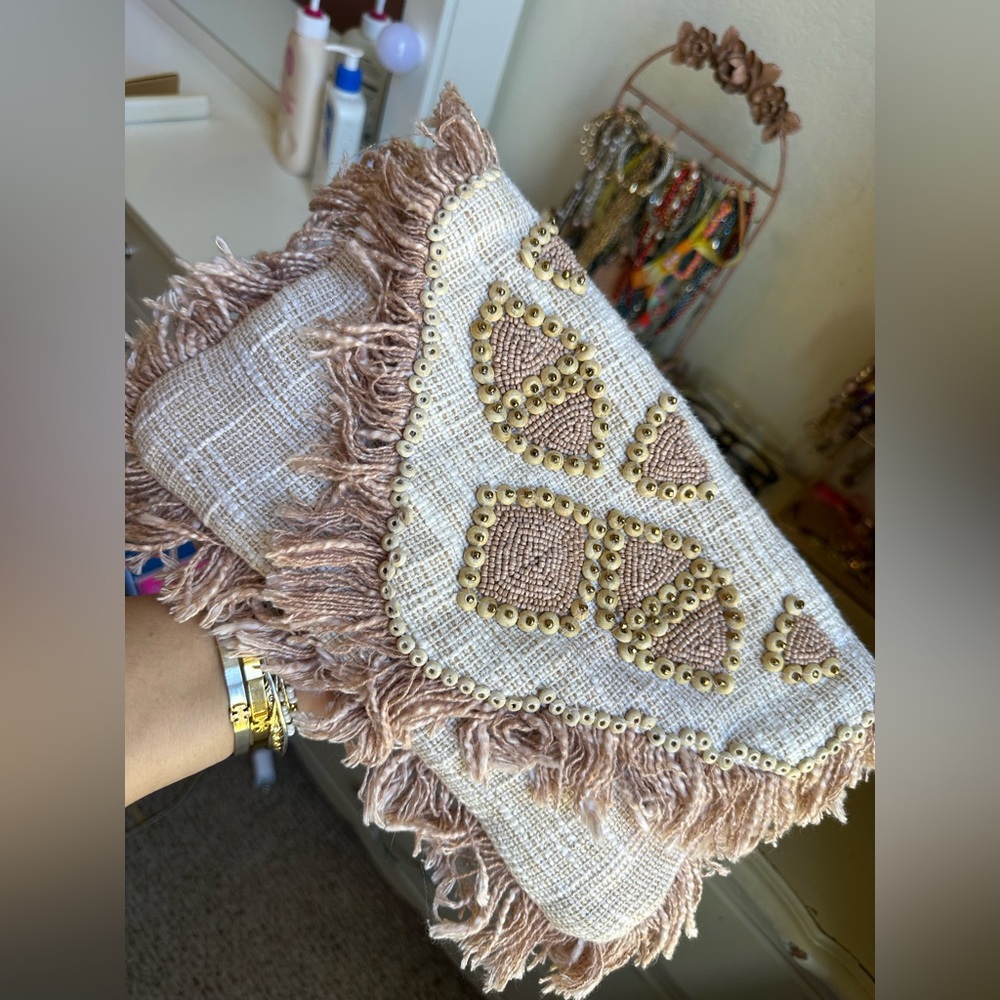 Boho Beaded Fringe Clutch